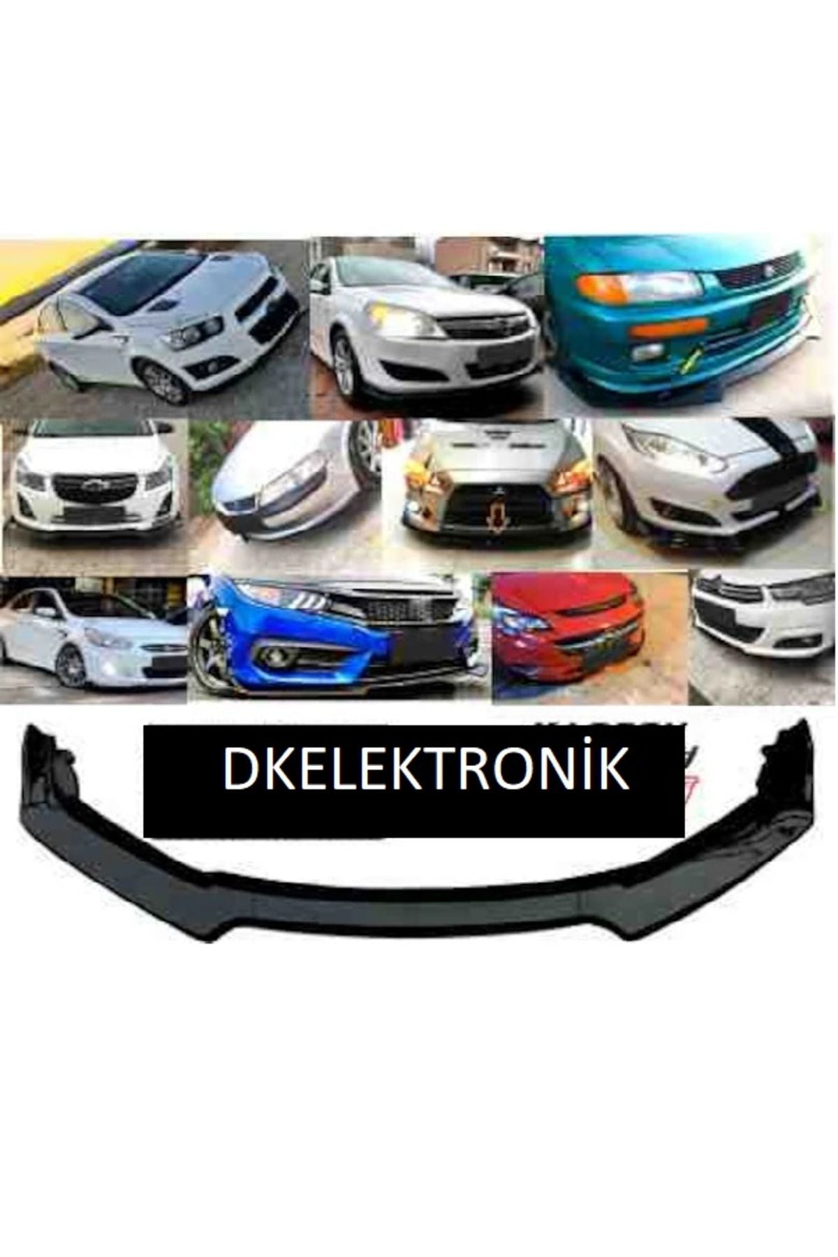 Universal Esnek 3 Parça Lip Karlık / Bodykit Pianoblack Kanatlı Siyah