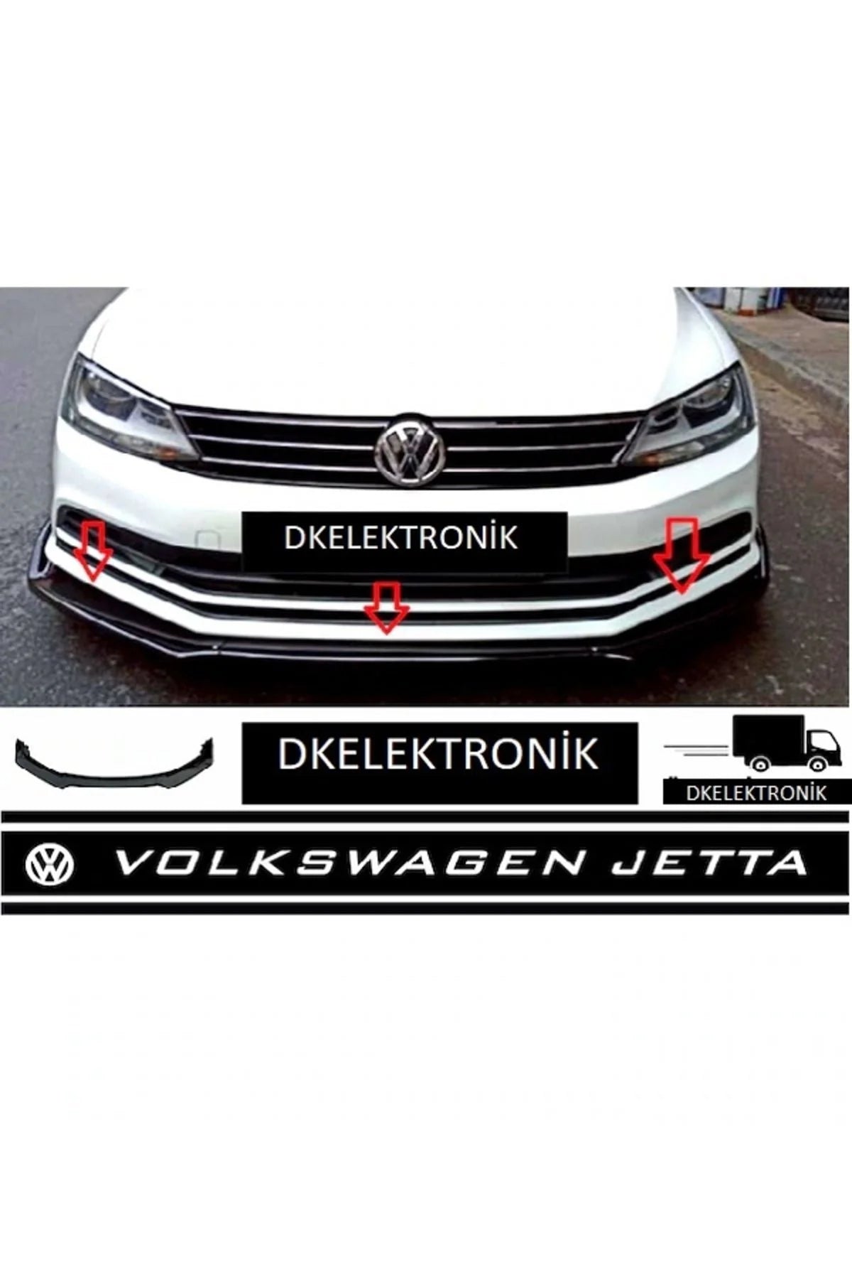 Universal Esnek 3 Parça Lip Karlık / Bodykit Pianoblack Kanatlı Siyah