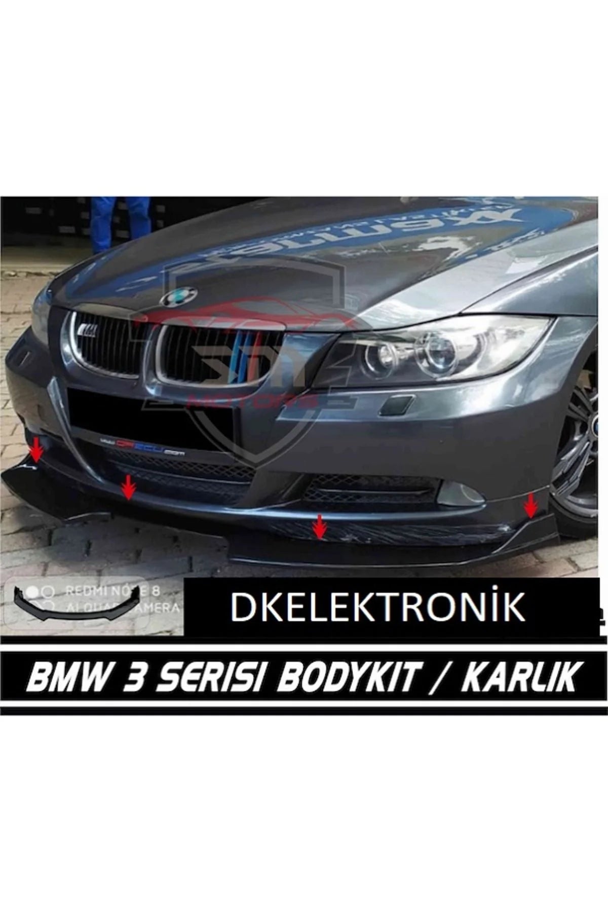 Universal Esnek 3 Parça Lip Karlık / Bodykit Pianoblack Kanatlı Siyah