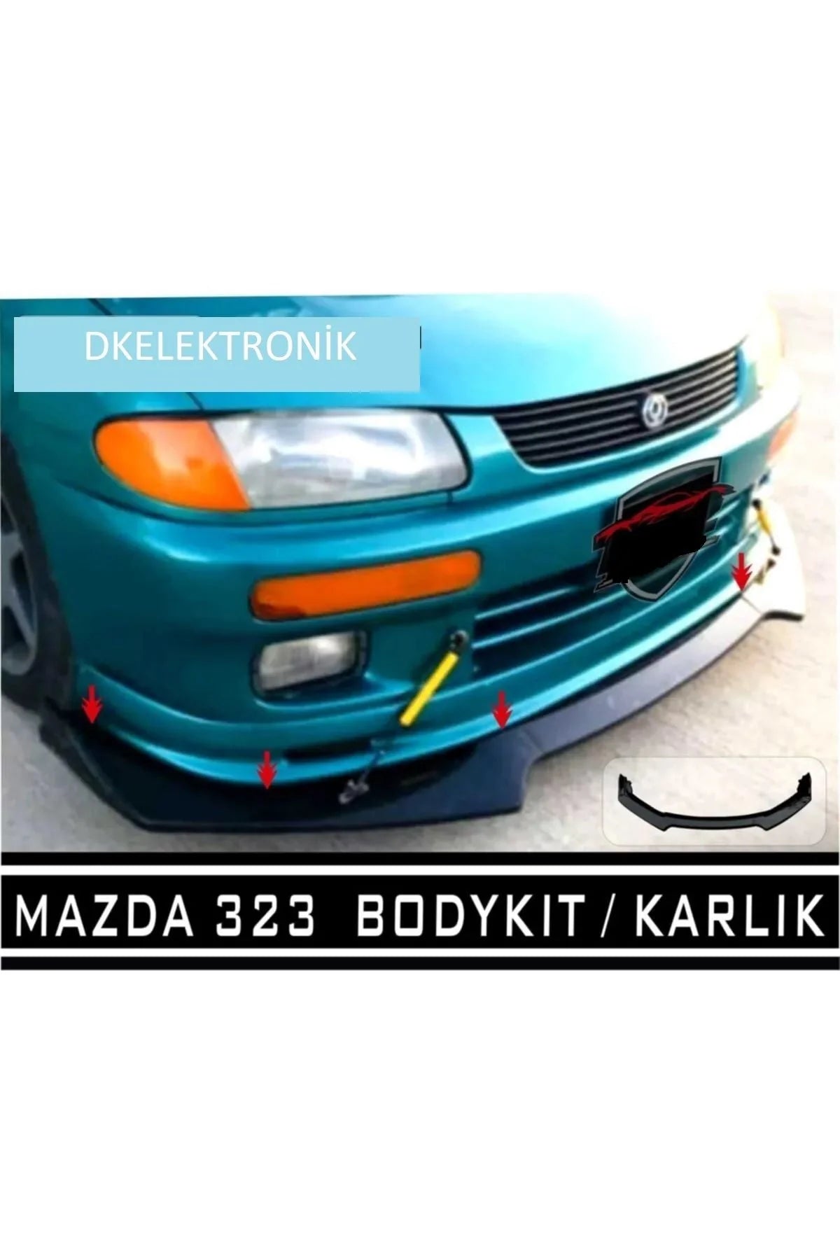 Universal Esnek 3 Parça Lip Karlık / Bodykit Pianoblack Kanatlı Siyah